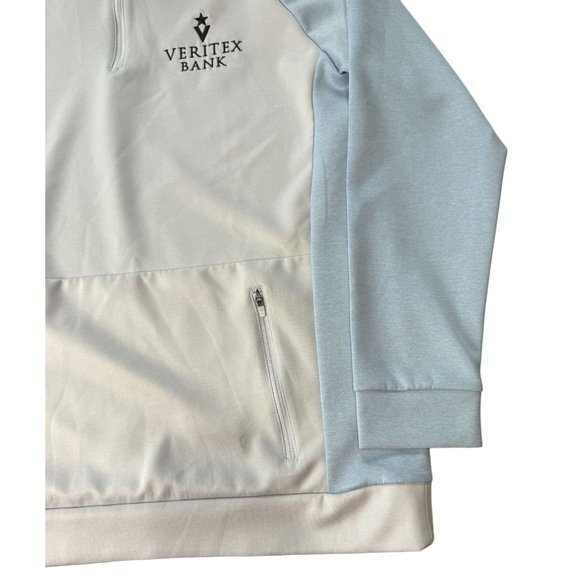 Mizzen + Main Men's Versa Quarter 1/4 Pullover Color Block Light Pastel Grey Per - Picture 3 of 11
